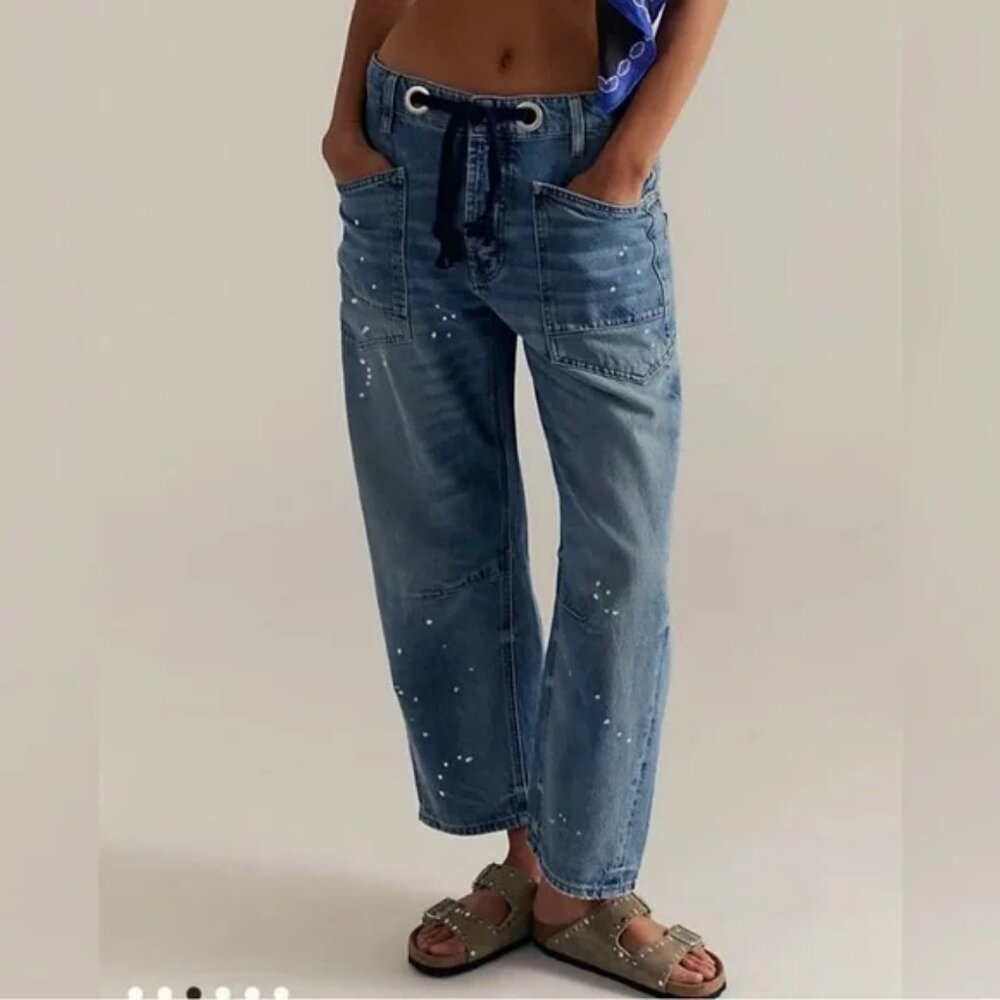 Free People We The Free Moxie Pull-On Barrel Jeans